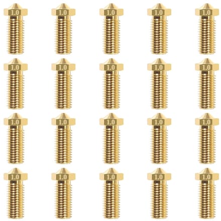 3D printer reserveonderdelen - 3D Printer Nozzles - 20-delige 1,0mm Vulkanische Messing Nozzles, Geschikt voor V5/V6 3D Printers
