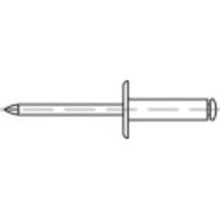 TOOLCRAFT 160057 Open popnagel (Ø x l) 5 mm x 8 mm Aluminium Staal 500 stuk(s)
