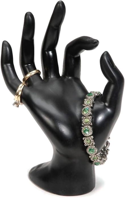 Hand Vorm Display - Sier Display - Sieraden Presentatie - Stabiele Basis - 3.5 x 12.7 cm - Zwart
