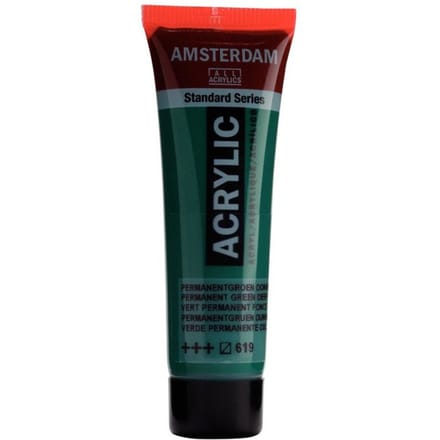 Verf - Acryl - 619 - Permanent groen donker - Amsterdam - 20ml