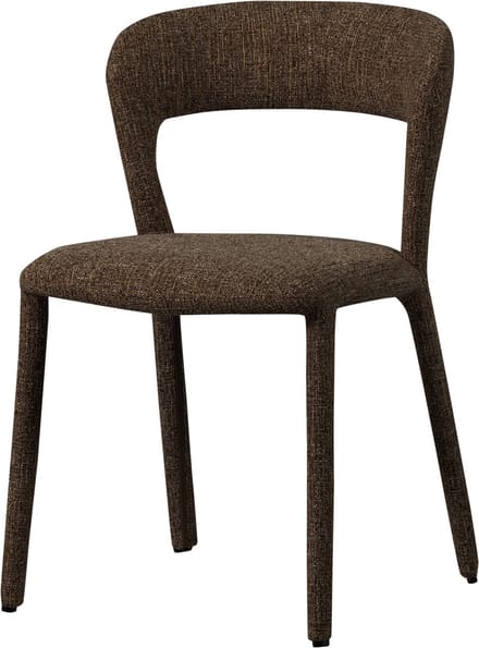 WOOOD Noble Eetkamerstoel - Polyester - Bruin Melange - 76x51x56