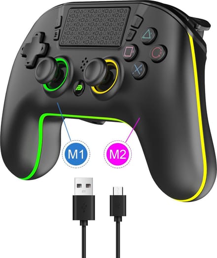 PlayCool Dual shock 4 Controller V2 met Programmeerbare functie & RGB LED - Geschikt voor PS4 - Draadloos