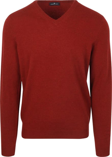 Steppin' Out Pullover V-hals Merinowol Rood - Maat S - Heren - Pullovers