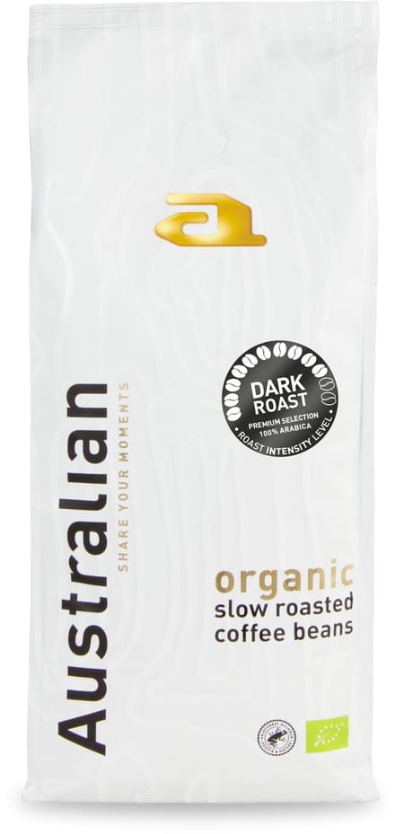 Australian Dark Roast Coffee Beans - 1000g - BIO/RFA