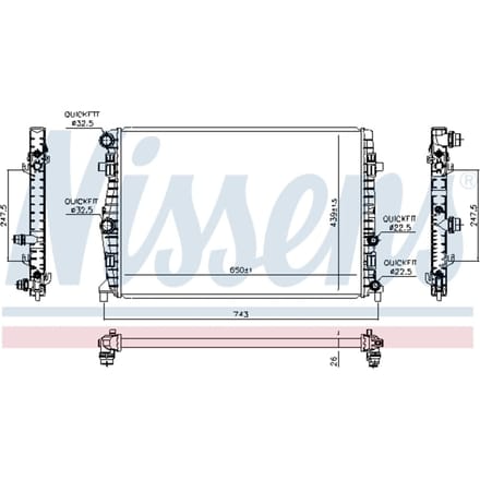 Radiator, motorkoeling NISSENS 606723
