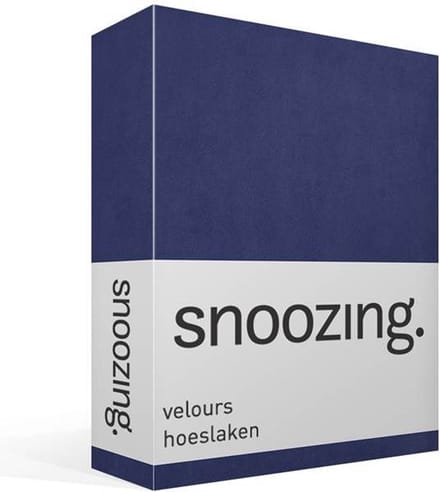 Snoozing velours hoeslaken - Extra breed - Navy