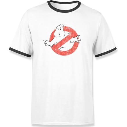 Ghostbusters Vintage Classic Logo Men's Ringer T-Shirt - White/Black - M