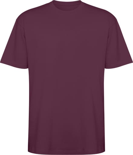 4 Pack Donker Rood / Plum oversized unisex t-shirt katoen Model Bull merk Roly maat L