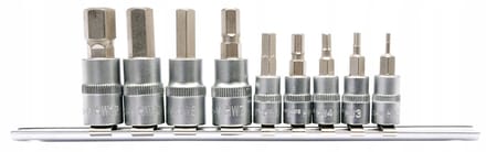 Yato HEX Dopsleutelset 9 Delig 2-12mm 1/4" & 3/8"