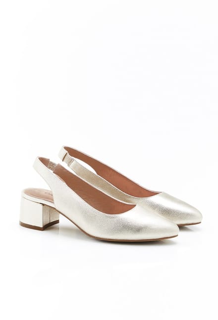 Damart - Pumps open spitse neus - Dames - Goudkleur - 38