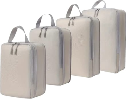 Nivard Koffer Organizer Set - Packing Cubes - Compressie - Travel - Compression - Set - Beige