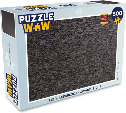 Puzzel Leer - Lederlook - Zwart - Licht - Legpuzzel - Puzzel 500 stukjes