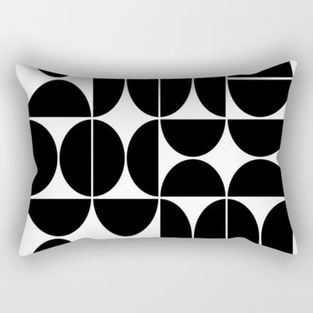 Housse de coussin longue géométrique noir et blanc simple moderne Housse de coussin de canapé 30X50 without pillow core