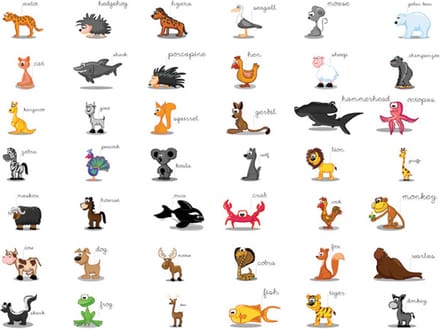 Fotobehang - Learning by playing (animals).