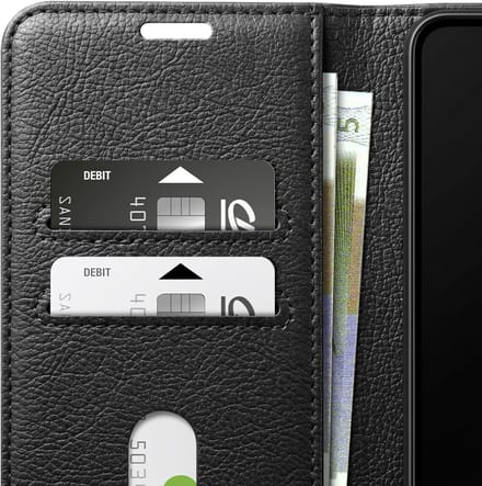 Zanae, Etui Geschikt voor iPhone 5 met Standaard en Magnetische Sluiting, Zwart