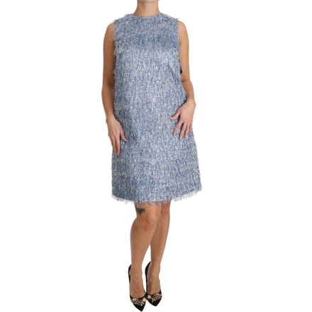 Dolce & Gabbana Lichtblauwe Franje Shift Jurk voor dames