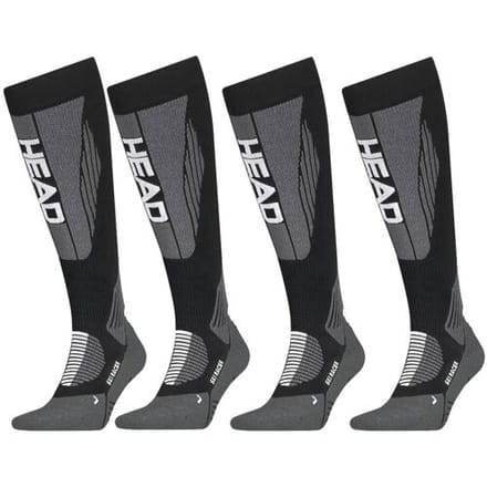 HEAD Skisokken Unisex Racer Kneehigh 4-pack Black/White-35/38