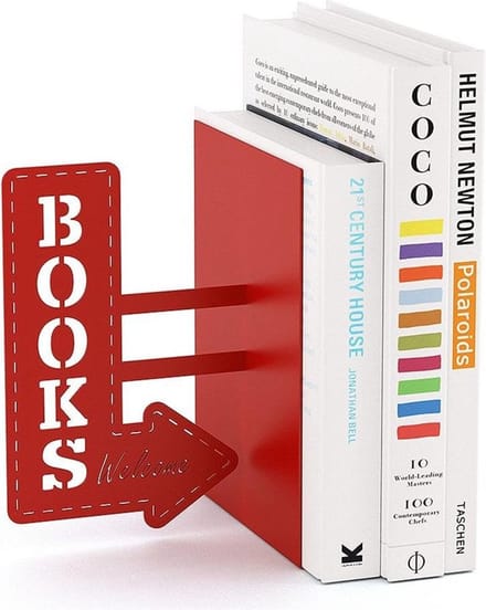 Balvi boekensteun Bookshop Rood Metaal