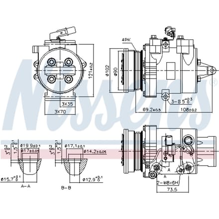 Compressor, airconditioner NISSENS 890624