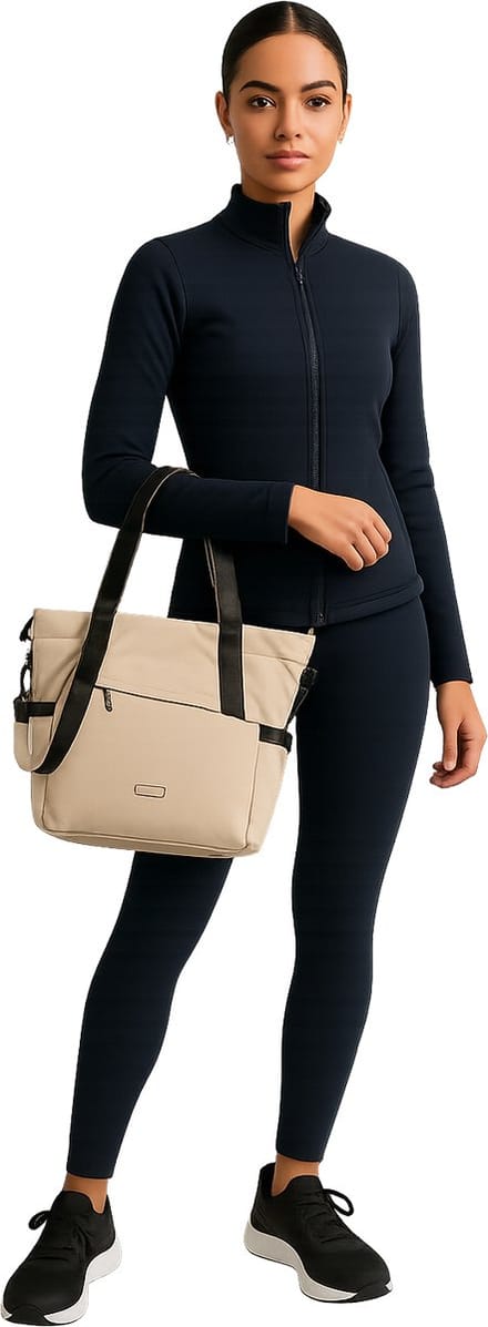 Hedgren Galactic – Shopper / Tote bag – Waterafstotend & stofwerend – Afneembare schouderriem – A4-formaat – Polyester - Stone Beige