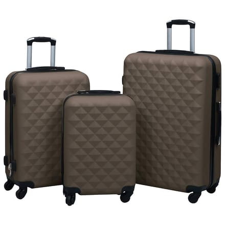 vidaXL - 3-delige - Harde - kofferset - ABS - bruin