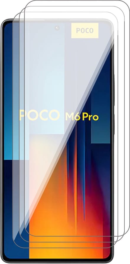 Screenprotector geschikt voor Poco M6 Pro - 3x Glas Screen Protector