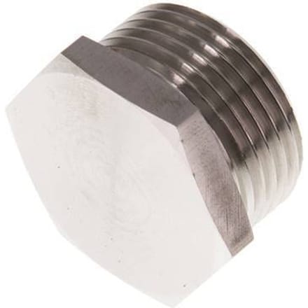 G 1'' RVS Plug met Buitenzeskant 40 Bar - FL1-M-S-100G-E