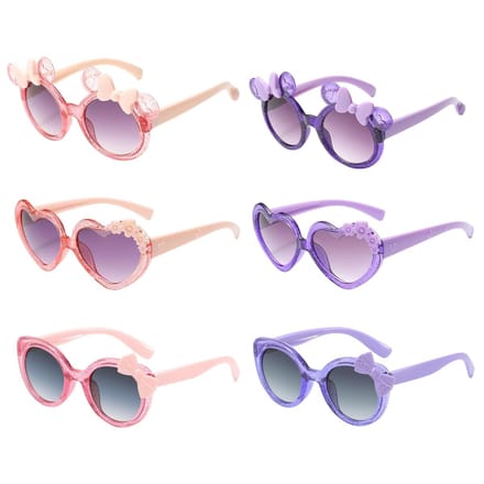 JSTHHTT 6 stuks Daisy ronde zonnebril, schattige hartvormige zonnebril, bloemenvormige bril, feestbril, rond, UV - ShopVlot