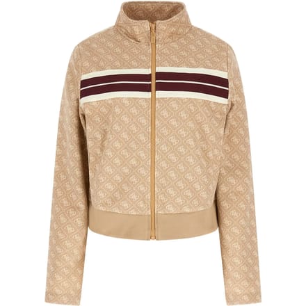 regular fit sweatjack met all-over logoprint model 'Jacquard'