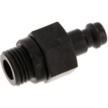 POM DN 5 Koppeling Insteeknippel G 1/4 inch Buitendraad Dubbele afsluiting