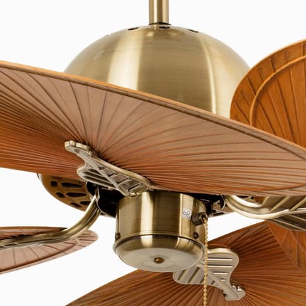 FARO BARCELONA Plafondventilator Cuba L, Ø 132 cm, vierbladig, oudgoud
