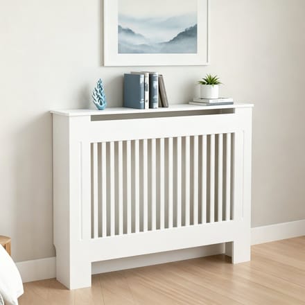 FATIVO Radiatorombouw - Radiatorbekleding - 111 x 19 x 101 cm - Wit