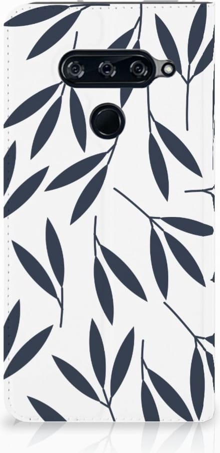 LG V40 Thinq Smart Cover Leaves Blue