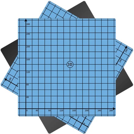 Verwarmde bed voor 3D-printer, magnetisch en flexibel, 310 x 310 mm