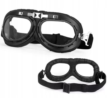 Merkloze Retro Motorbril - Mat Zwart - Cafe Racer/Chopper Stijl