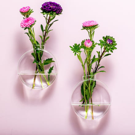 Winkee Glazen Muurvaasjes (set Van 2) - Rond