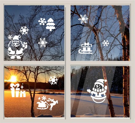 Decoris Kerst raamsjablonen - 2x vel van 47,5 x 24,5 cm - raamversiering
