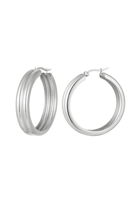 Statement oorringen zilver | Oorbellen Stainless steel zilver | Waterproof