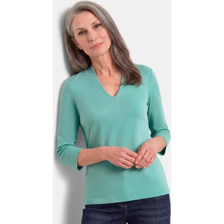 Basic shirt van interlock-jersey - grijsgroen - Gr. 22 van Goldner Fashion