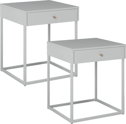 Pops nachtkastje 1 lade set met 2 stuks wit.