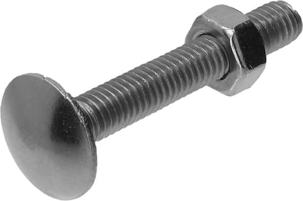 Slotbout met moer. M6 x 40mm. lang. RVS-A2. 15 stuks Houtbout. Ifix.