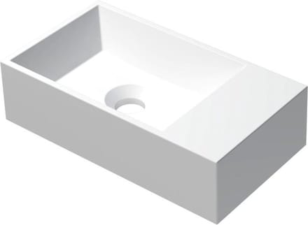 INK - Fontein Polystone Vierkant Zonder Kraangat Rechts - 400x220x100 mm - Mat Wit
