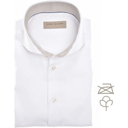 John Miller Overhemd Textured Perfection Shirt Wit / male