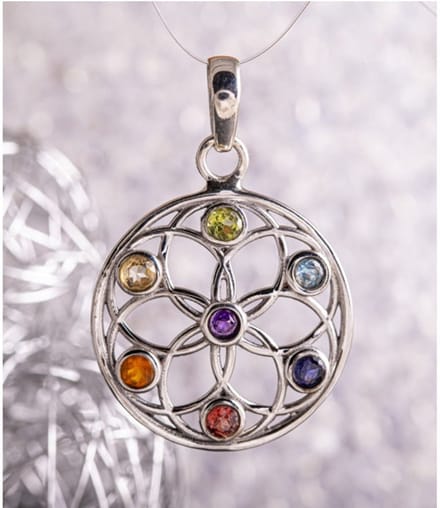Hanger Seed of Life met chakra stenen