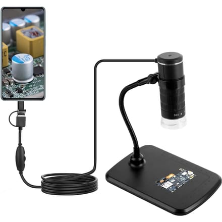 3-in-1 digitale microscoop 1000x vergroting HD 1080P mobiele telefoonmicroscoop met zwart