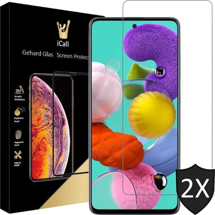 Screenprotector geschikt voor Samsung A51 - 2x Glas Screen Protector