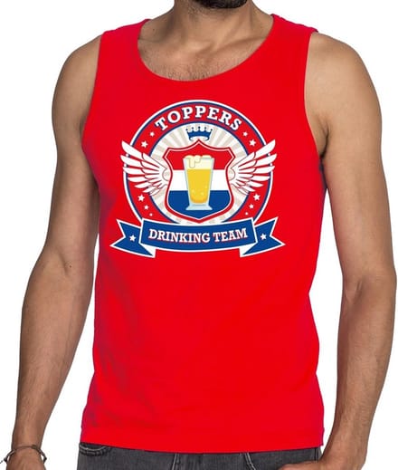 Rood Toppers drinking team tankop / mouwloos shirt rood heren M