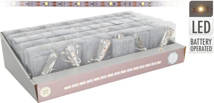 Kerstverlichting - Ledstrip 1mtr 30led Warm Wit Excl. 3xaa Batterij