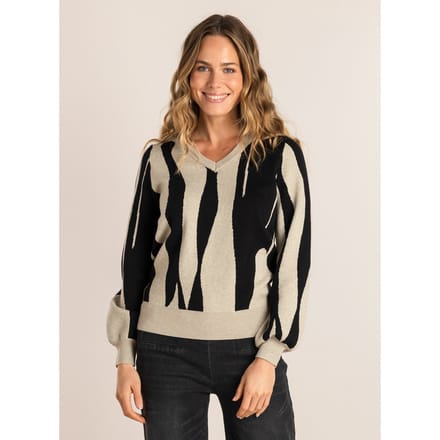 IVY BEAU Suvi Tops - Black/Multi-Colour - maat 44