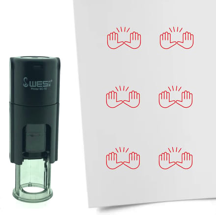 CombiCraft Stempel Hallelujah 10mm rond - Rode inkt